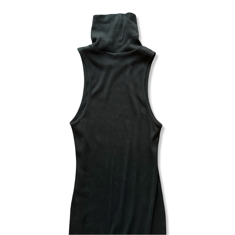 ZARA Ribbed Sleeveless Turtleneck Midi Dress in Black | Small | NWOT - Picture 4 of 5